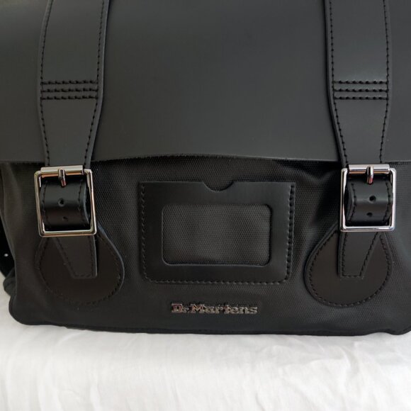 Dr. Martens Black Leather & Canvas Messenger Laptop Bag EUC - Picture 12 of 12
